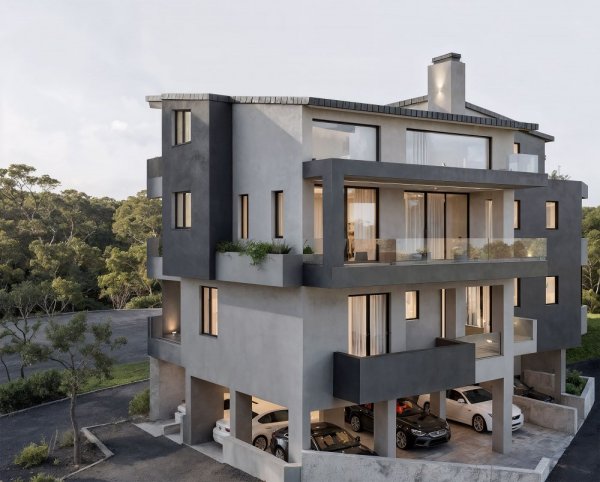 Τριώροφη Πολυκατοικία επί Pilotis στα Ιωάννινα 